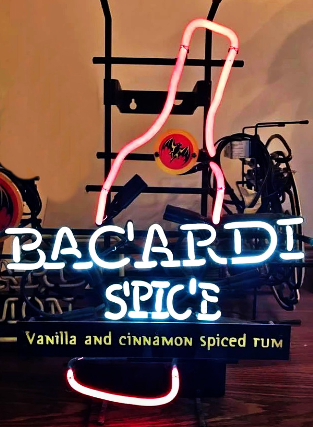 Bacardi Spice Vanilla And Cinnamon Spiced Rum Neon Sign